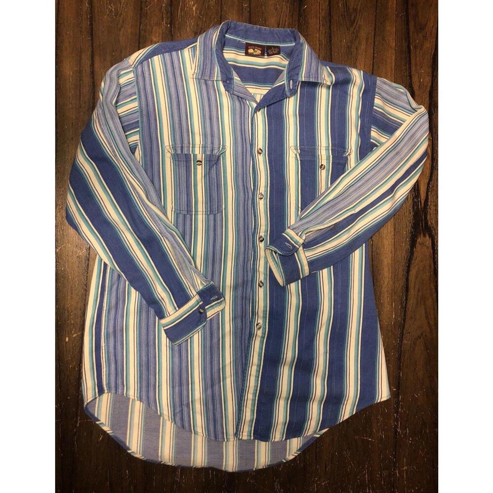 Vintage Duck River Outfitters Men’s Striped Button Down Shirt Size Large Cotton